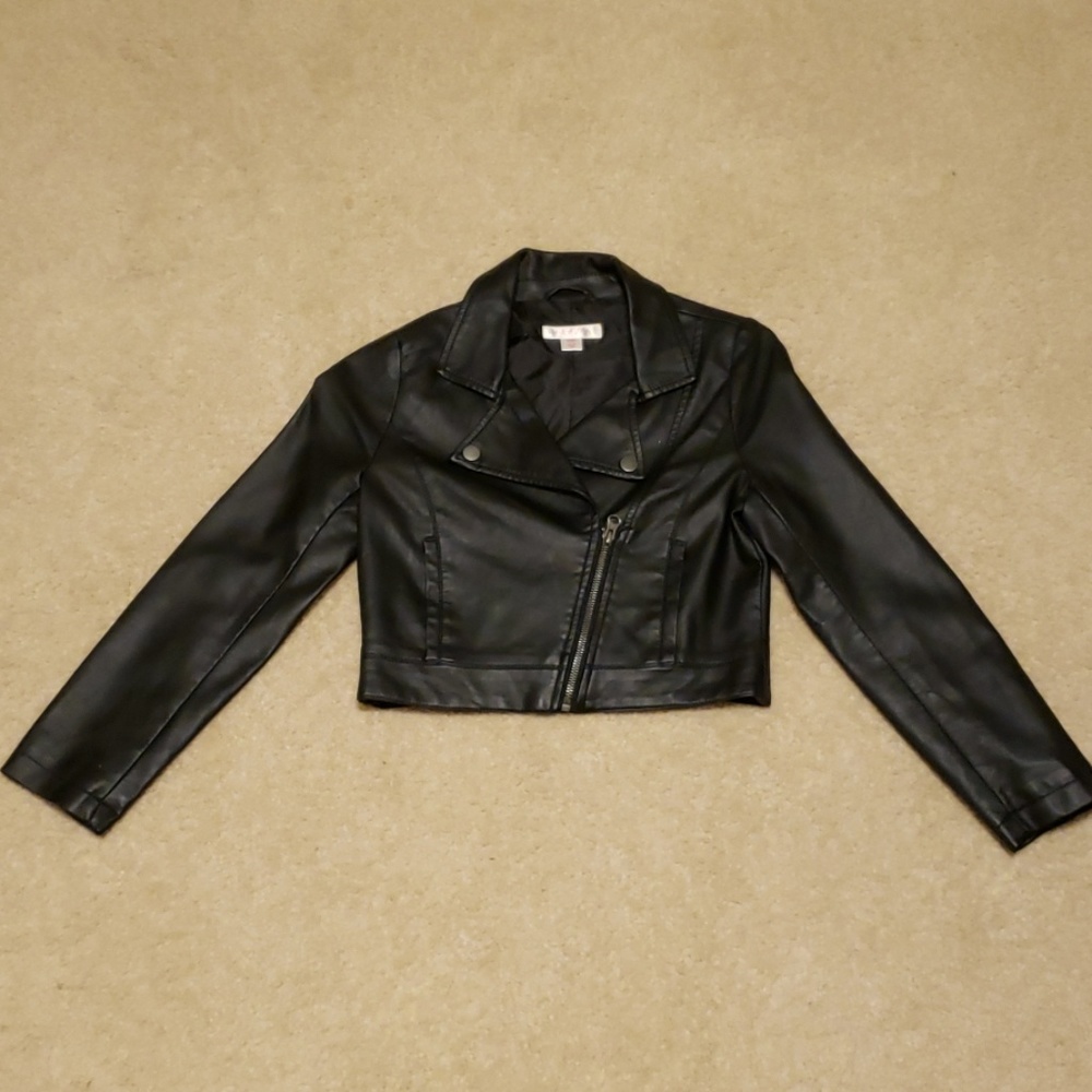 Xhilaration Girls Crop Moto Jacket